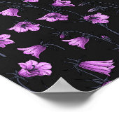 Midnight Bluebells, Harebells, Bellbloemen 2 Poster (Hoek)