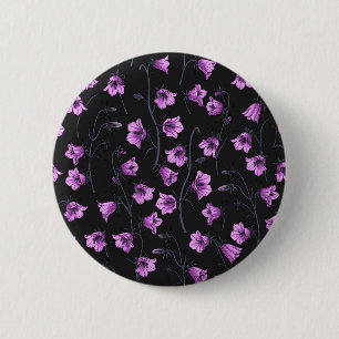 Midnight Bluebells, Harebells, Bellbloemen 2 Ronde Button 5,7 Cm