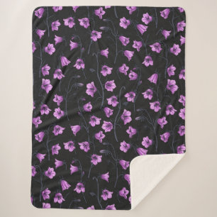 Midnight Bluebells, Harebells, Bellbloemen 2 Sherpa Deken