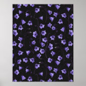 Midnight Bluebells, Harebells, bloemen Poster (Voorkant)