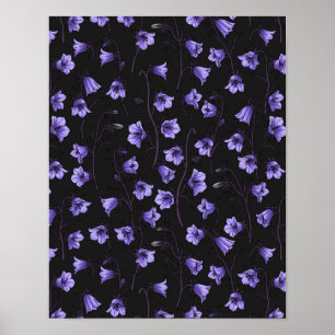 Midnight Bluebells, Harebells, bloemen Poster
