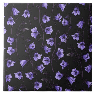 Midnight Bluebells, Harebells, bloemen Tegeltje