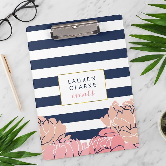 Midnight Blush Peony Clipboard Klembord