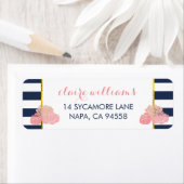 Midnight Blush Peony Return Address Labels (Insitu)