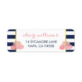 Midnight Blush Peony Return Address Labels (Voorkant)