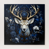Midnight Celestial Floral Gothic Deer Legpuzzel (Verticaal)