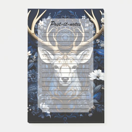 Midnight Celestial Floral Gothic Deer Post-it® Notes (Voorkant)