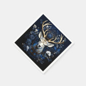 Midnight Celestial Floral Gothic Deer Servet (Hoek)
