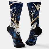 Midnight Celestial Floral Gothic Deer  Sokken (Gebogen)