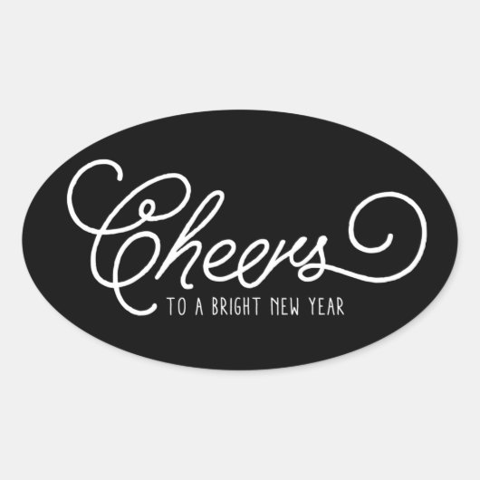Midnight Cheers Ovale Sticker (Voorkant)