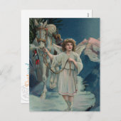 Midnight Christmas Angel Briefkaart (Voorkant / Achterkant)