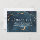 Midnight Constellation Floral Wedding Bedankkaart (Voorkant)