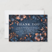 Midnight Copper Floral Wedding Bedankkaart (Voorkant)