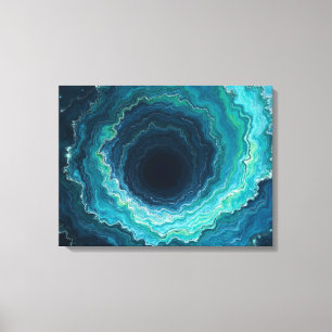 Midnight Currents – 24" x 18" Abstracte Vloeibare Canvas Afdruk