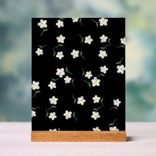 Midnight Daisy Botanische Wandkunst Afdruk Acryl Bord