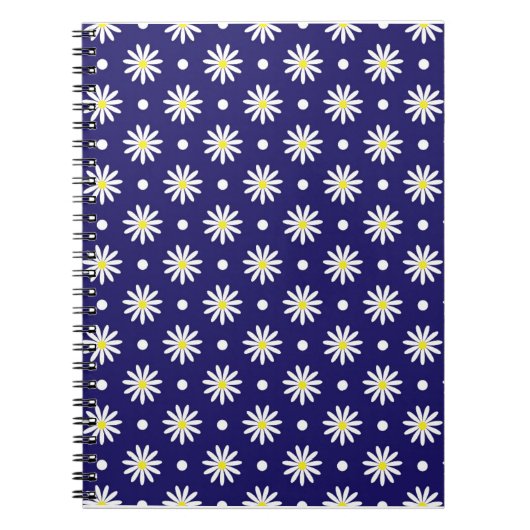Midnight Daisy Spiral Notebook Notitieboek (Voorkant)