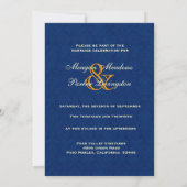 Midnight Damask Wedding R107 Kaart (Achterkant)