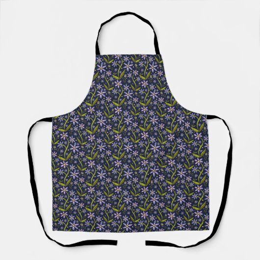Midnight | Dancing Watercolor Daisies Apron Schort (Voorkant)