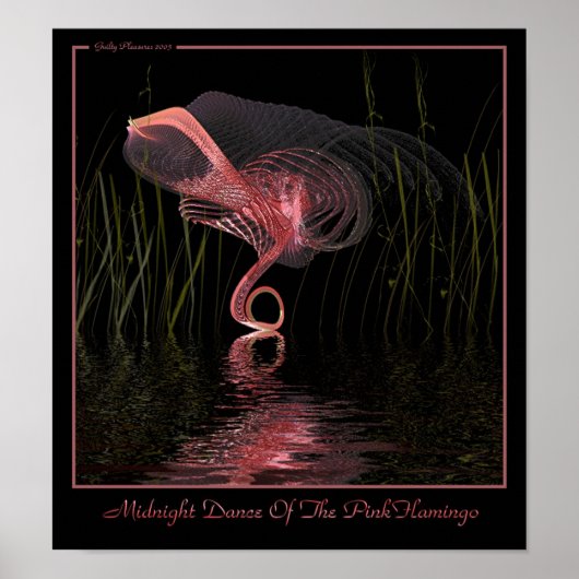 Midnight dans of the roze flamingo poster (Voorkant)