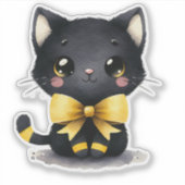 Midnight Dapper voor Black Cat Bow Sticker (Voorkant)