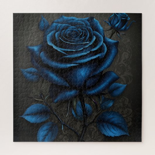 Midnight Deep Blue Roos Legpuzzel (Verticaal)