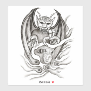 Midnight Dream - duivels in Tattoo-stijl Sticker