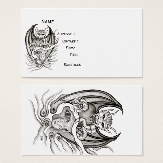 Midnight Dream - duivels in Tattoo-stijl Visitekaartjes (Voorkant /achterkant)