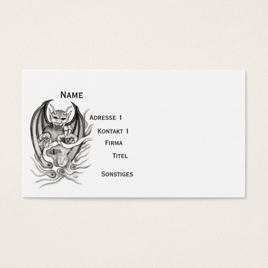 Midnight Dream - duivels in Tattoo-stijl Visitekaartjes (Voorkant)