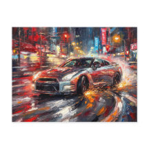 Midnight Drift Symfonie – Impasto Olie Schilderij