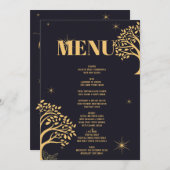 Midnight Elegance: Donkerblauwe bruiloft Kaart (Voorkant / Achterkant)