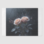 Midnight Elegance: Pink Roses Decoupage Tissuepapier (Voorkant)