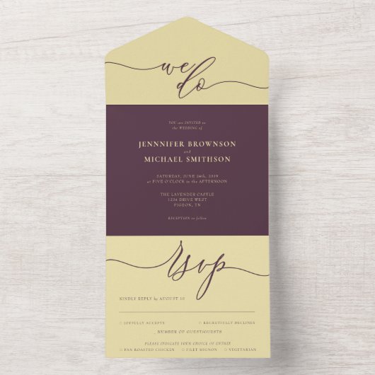 Midnight Fig Wedding script we do All In One Uitnodiging (Binnen)