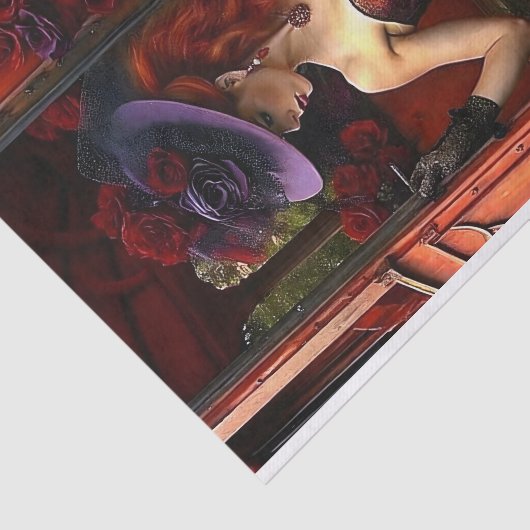 Midnight Fire Roos Decoupage Tissuepapier (Detail)