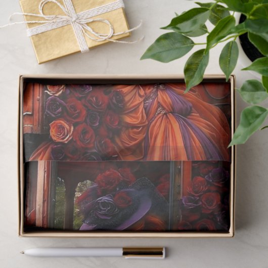 Midnight Fire Roos Decoupage Tissuepapier (Geschenk)