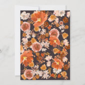Midnight Floral Wedding Herfst Bouquet Kaart (Achterkant)