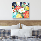 Midnight Florals I Canvas Afdruk (Insitu (Slaapkamer))