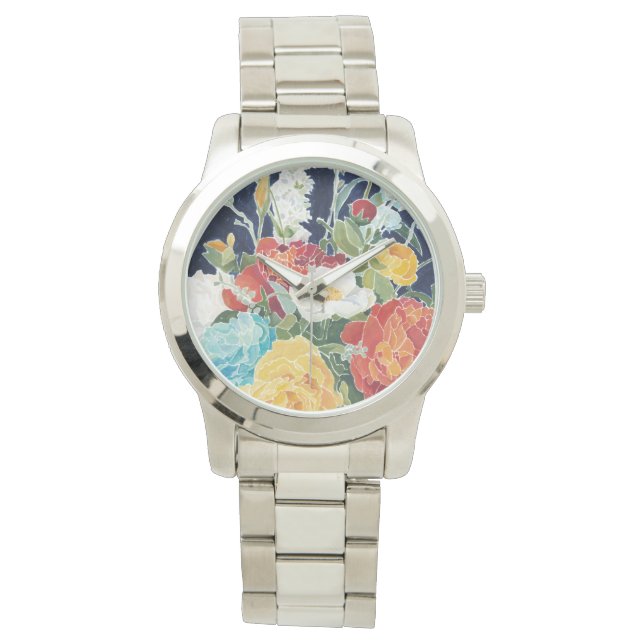 Midnight Florals I Horloge (Voorkant)