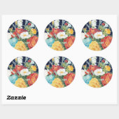 Midnight Florals I Ronde Sticker (Vel)