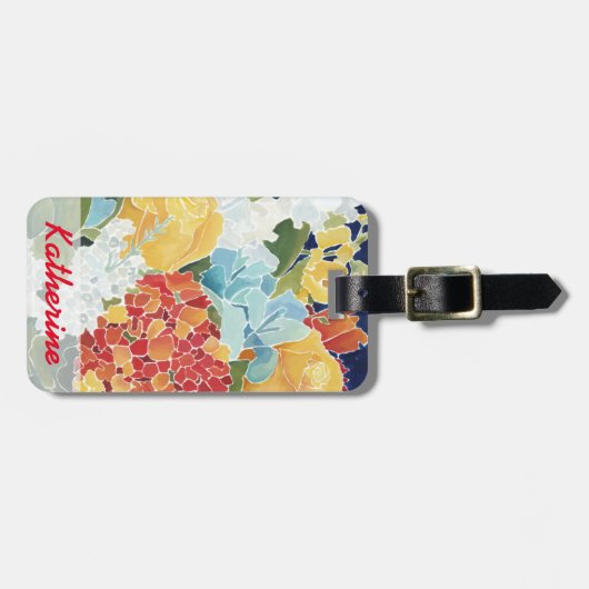 Midnight Florals II Bagagelabel (Voorkant horizontaal)