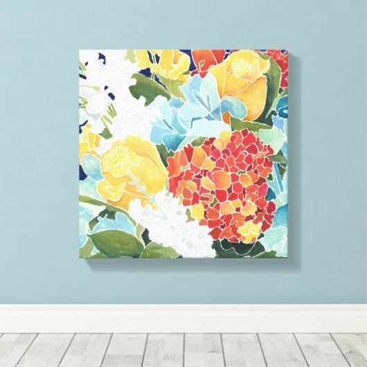Midnight Florals II Canvas Afdruk (Insitu (Houten vloer))