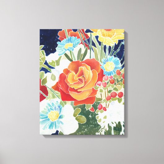 Midnight Florals IV Canvas Afdruk (Voorkant)