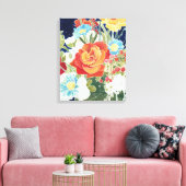 Midnight Florals IV Canvas Afdruk (Insitu (Woonkamer))
