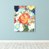 Midnight Florals IV Canvas Afdruk (Insitu (Houten vloer))