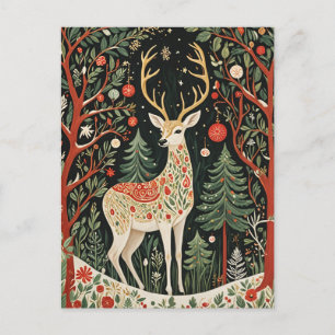 Midnight Forest Christmas Deer Briefkaart