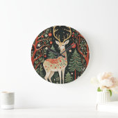 Midnight Forest Christmas Deer Grote Klok (Huis)