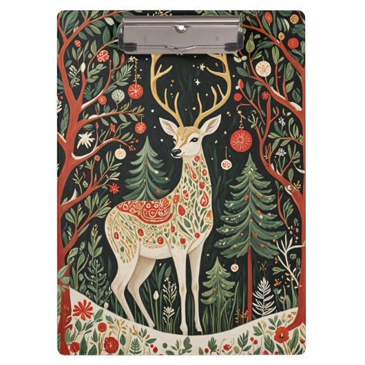 Midnight Forest Christmas Deer Klembord (Voorkant)
