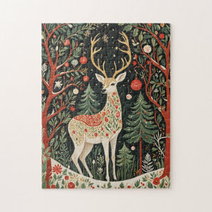 Midnight Forest Christmas Deer Legpuzzel