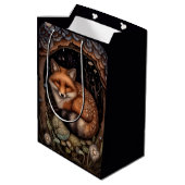 Midnight Fox Gift Bag Medium Cadeauzakje (Achterkant Gekanteld)