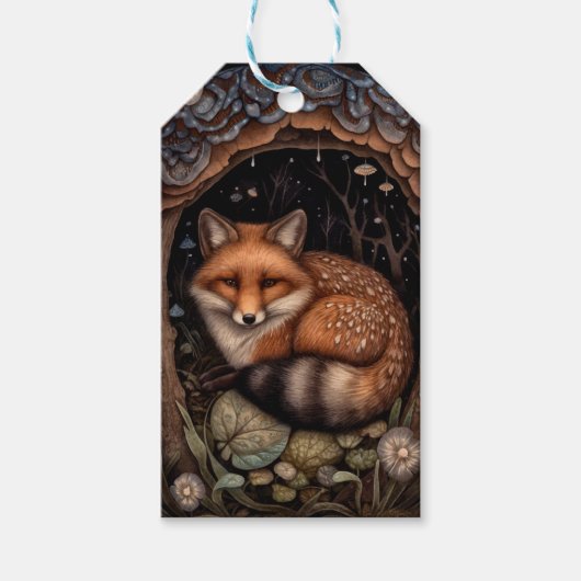 Midnight Fox Gift Label Cadeaulabel (Voorkant)