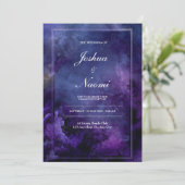 Midnight Galaxy huwelijksuitnodiging Kaart (Staand voorkant)